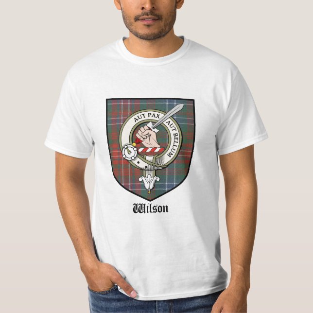 Tartan för emblem för Wilson klanvapensköld Tee (Framsida)