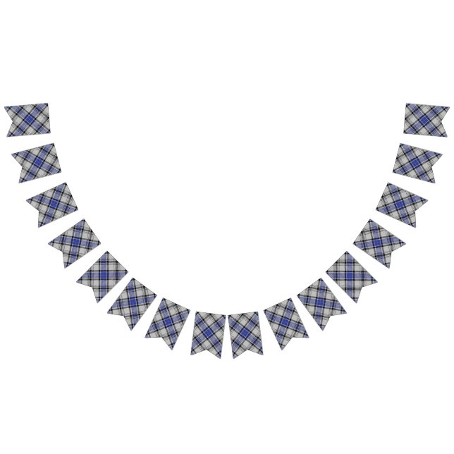 Tartan för för klanHannay vit & blått Vimplar (Alla)