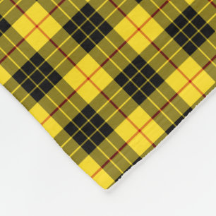 Tartan för gult och för svart för MacLeod klan Fleecefilt