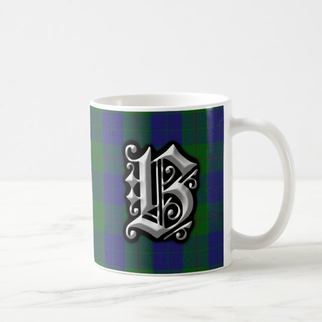 Tartan för jakt för Monogram för klanBarclay brev Kaffemugg (Höger)