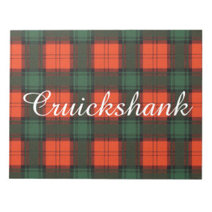Tartan för kilt för Cruickshank klanpläd skotsk Anteckningsblock