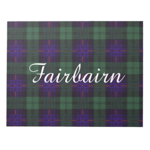 Tartan för kilt för Fairbairn klanpläd skotsk Anteckningsblock