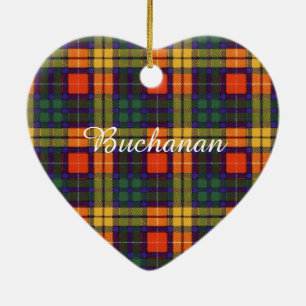 Tartan för kilt för pläd för Buchanan familjkl Julgransprydnad Keramik