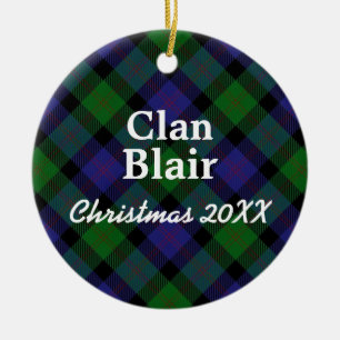 Tartan för klanBlair skott Julgransprydnad Keramik