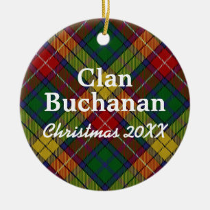 Tartan för klanBuchanan skott Julgransprydnad Keramik