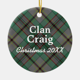 Tartan för klanCraig skott Julgransprydnad Keramik