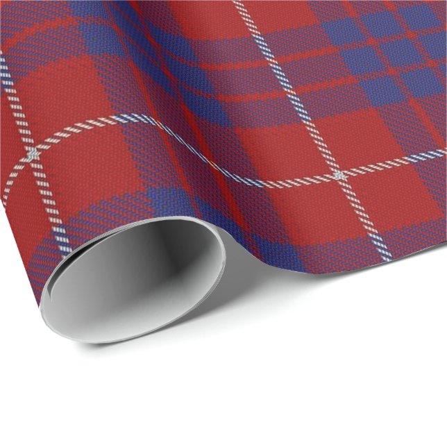 Tartan för klanHamilton skott Presentpapper (Rullad Hörn)