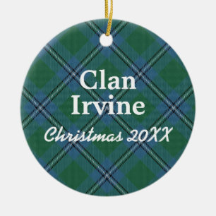 Tartan för klanIrvine skott Julgransprydnad Keramik