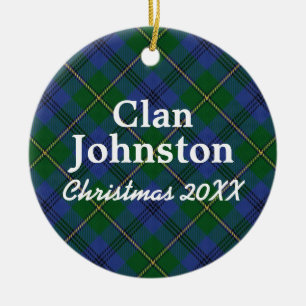 Tartan för klanJohnston skott Julgransprydnad Keramik