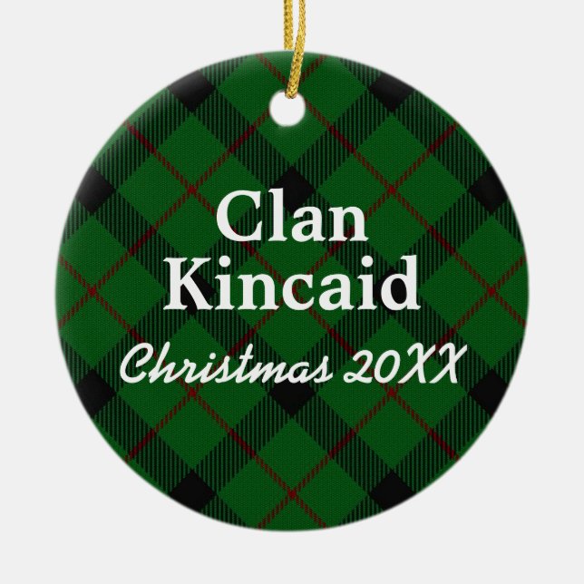 Tartan för klanKincaid skott Julgransprydnad Keramik (Framsidan)