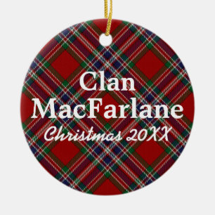 Tartan för klanMacFarlane skott Julgransprydnad Keramik