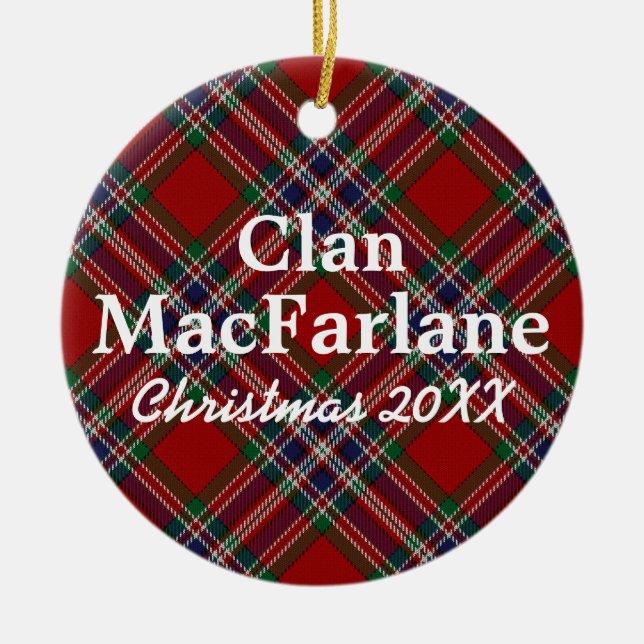 Tartan för klanMacFarlane skott Julgransprydnad Keramik (Framsidan)
