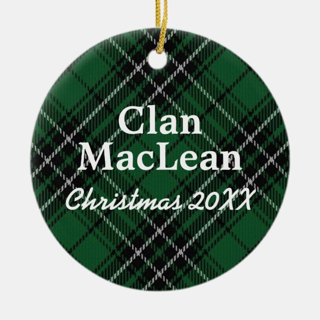 Tartan för klanMacLean skott Julgransprydnad Keramik (Framsidan)