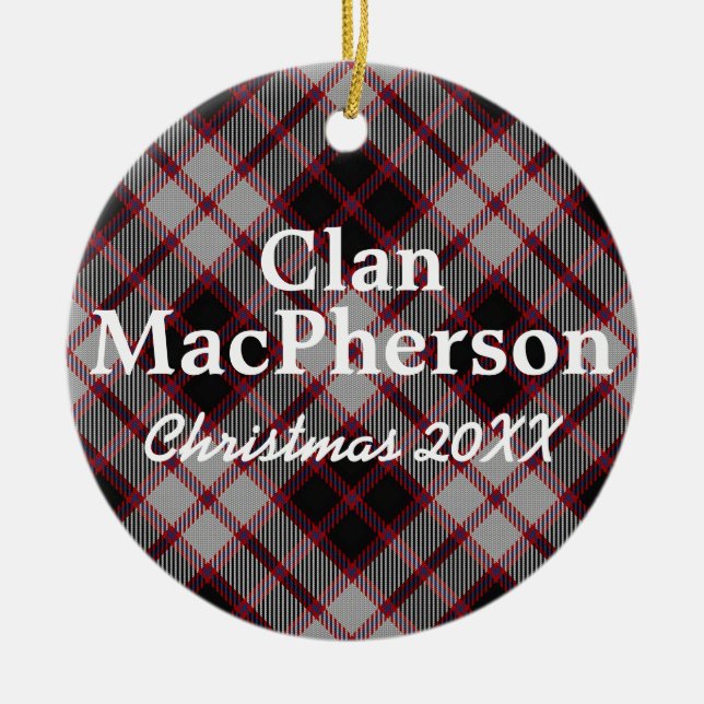 Tartan för klanMacPherson skott Julgransprydnad Keramik (Framsidan)