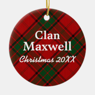 Tartan för klanMaxwellskott Julgransprydnad Keramik