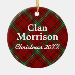 Tartan för klanMorrison skott Julgransprydnad Keramik