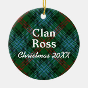 Tartan för klanRoss skott Julgransprydnad Keramik