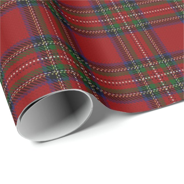 Tartan för klanStewart skott Presentpapper (Rullad Hörn)