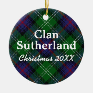 Tartan för klanSutherland skott Julgransprydnad Keramik