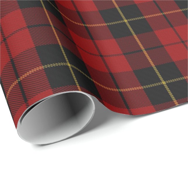 Tartan för klanWallace skott Presentpapper (Rullad Hörn)