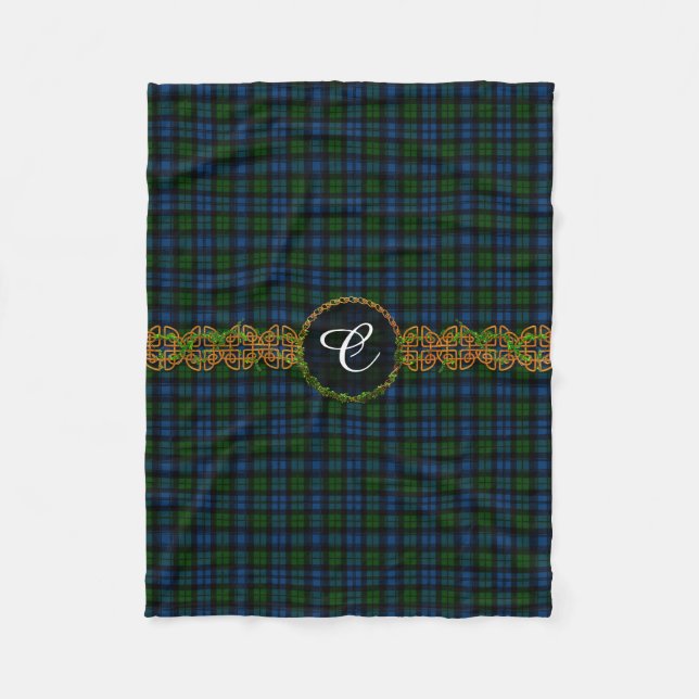 Tartan för MonogramCampbell militär Fleecefilt (Framsidan)
