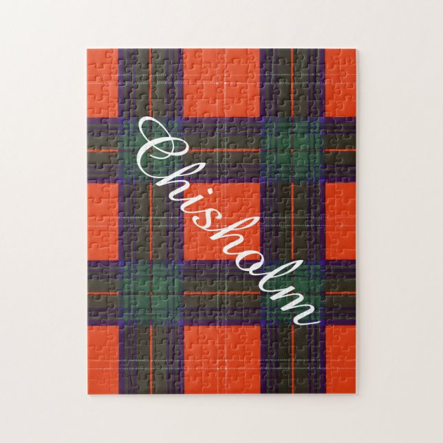 Tartan för skott för Chisholm klanpläd Pussel (Vertikal)