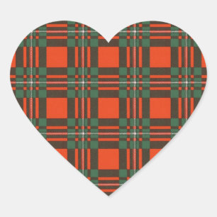 Tartan för skott för Macgregor klanpläd Hjärtformat Klistermärke