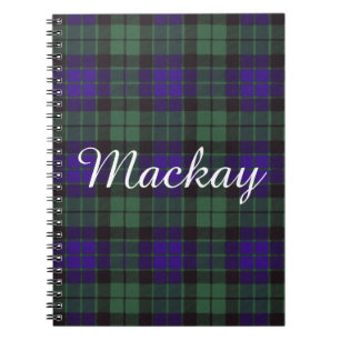 Tartan för skott för Mackay klanpläd Anteckningsbok Med Spiral