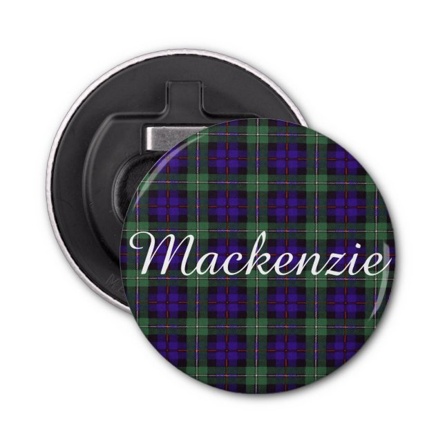 Tartan för skott för Mackenzie klanpläd Flasköppnare (Framsidan)