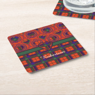 Tartan för skott för Robertson klanpläd Underlägg Papper Kvadrat