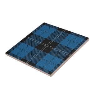 Tartan för svart för blått för klanRamsay skot Kakelplatta