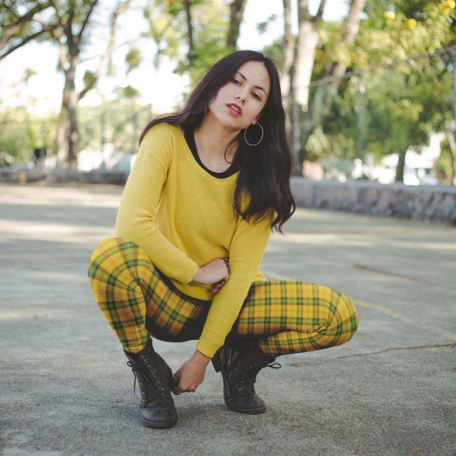 Tartan från Saskatchewan Amber Green  Leggings (Skapare uppladdad)
