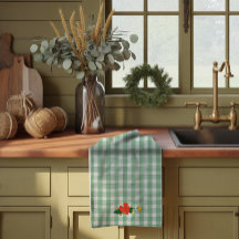 Tartan grön enkel vildblommig mönster