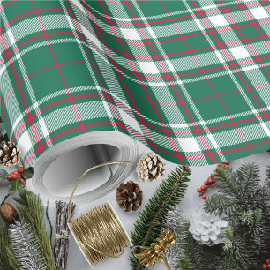 Tartan - Grönt Vita och Röda Presentpapper