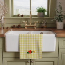 Tartan gul enkel vildblommamönster
