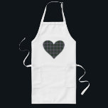 Tartan Heart Design Apron Långt Förkläde<br><div class="desc">Tittar du för en tartangåva eller souvenir? Detta tarttematade plattor är en perfekt som påminner om Skottland. Har grönt och lila tartanhjärta i ett enkelt men öga-fångstande påstående i kärlek för Skottland (eller kanske bara för fladdermöss!). Obs! Du kan också ändra stil och färg-schemat för detta paket till kostym genom...</div>