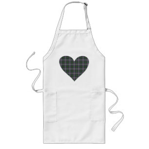 Tartan Heart Design Apron Långt Förkläde