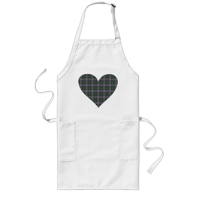 Tartan Heart Design Apron Långt Förkläde (Framsidan)