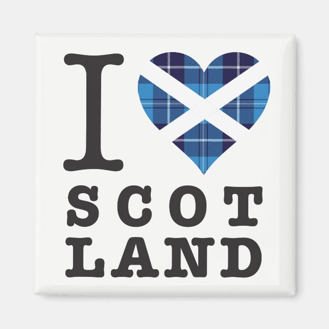 Tartan Heart - Kärlek Scotland Magnet (Framsidan)