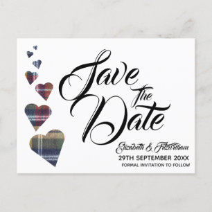 Tartan Heart Spara datum vykort
