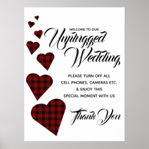 Tartan Heart Unplugged Bröllop Sign Poster