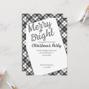 Tartan helgdagars jul Party Merry Bright Inbjudningar