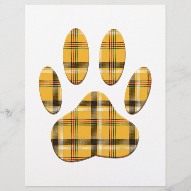Tartan Hund Paw-utskrift (Framsida)