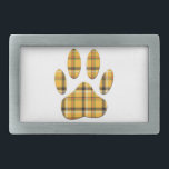 Tartan Hund Paw-utskrift<br><div class="desc">En söt tartan, plaid, hund-tassskrift i orange, svart, vitt, grönt och rött färg.</div>