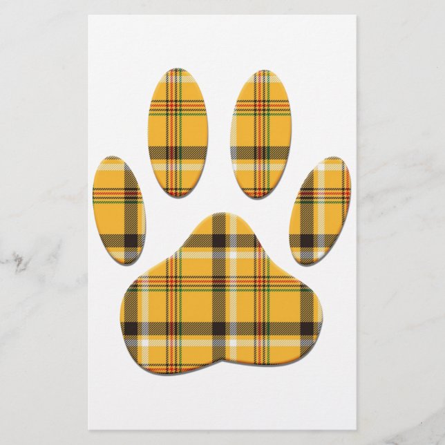 Tartan Hund Paw-utskrift Brevpapper (Framsida)