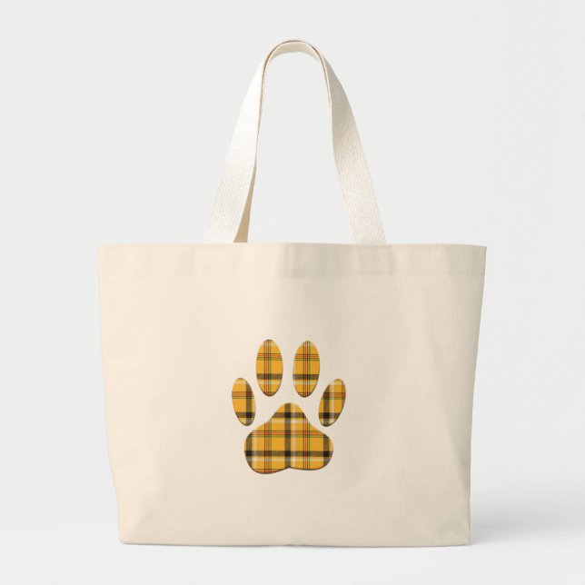 Tartan Hund Paw-utskrift Jumbo Tygkasse (Framsidan)