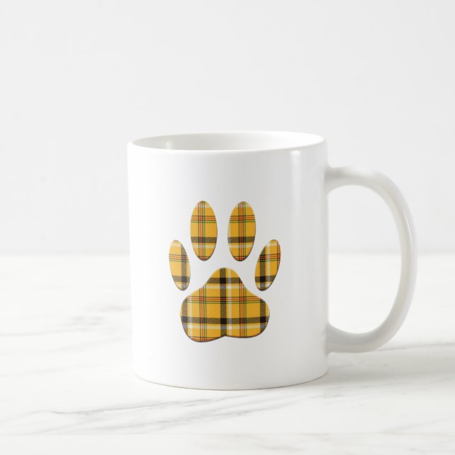 Tartan Hund Paw-utskrift Kaffemugg (Höger)