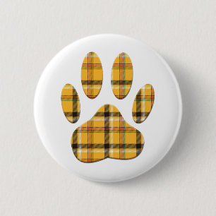 Tartan Hund Paw-utskrift Knapp
