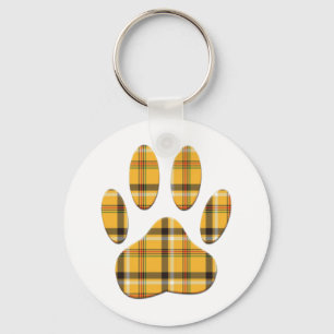 Tartan Hund Paw-utskrift Nyckelring
