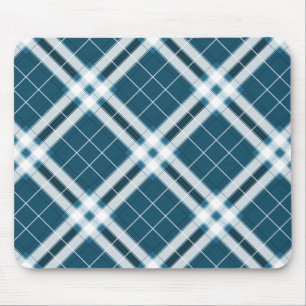 Tartan i blått och vitt musmatta